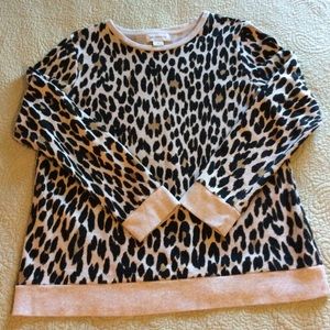 Liz Claiborne Leopard Print Sweat Shirt